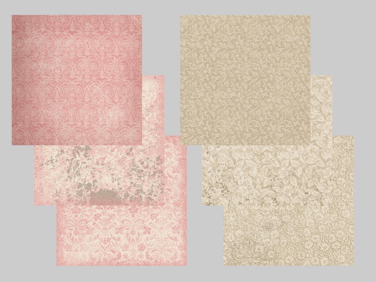 Digitales Stickerset Vintage Romance Papiere