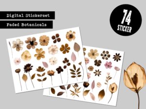 digitales Stickerset "Faded Botanicals " inkl. Goodnotes Stickersheet [Digital]