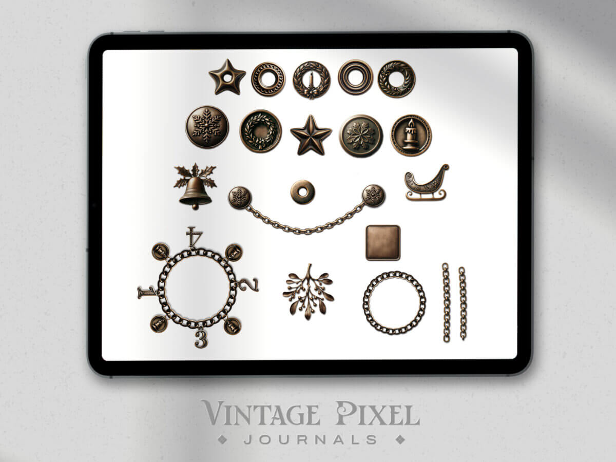 Digitales Stickerset Christmas Charms