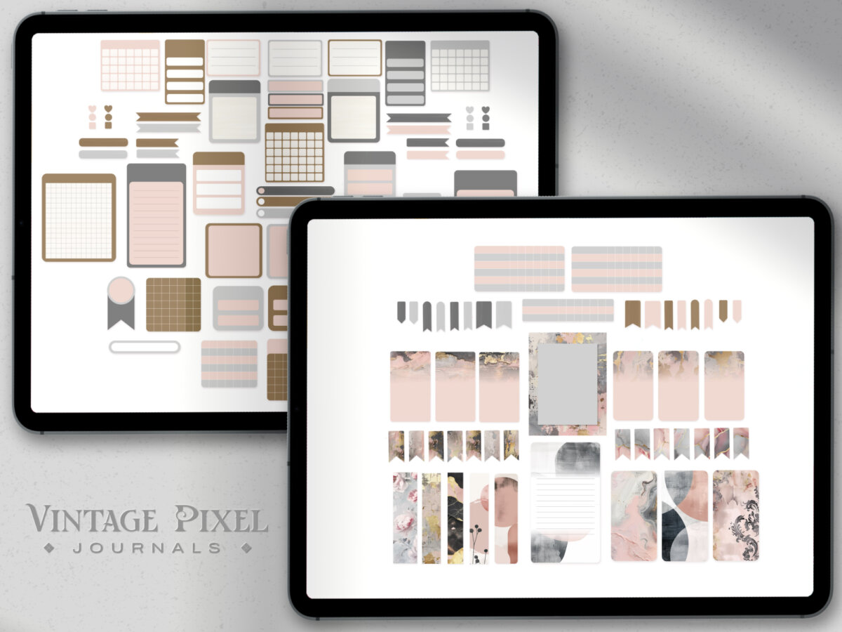 Vintage Pixel Journal Stickers