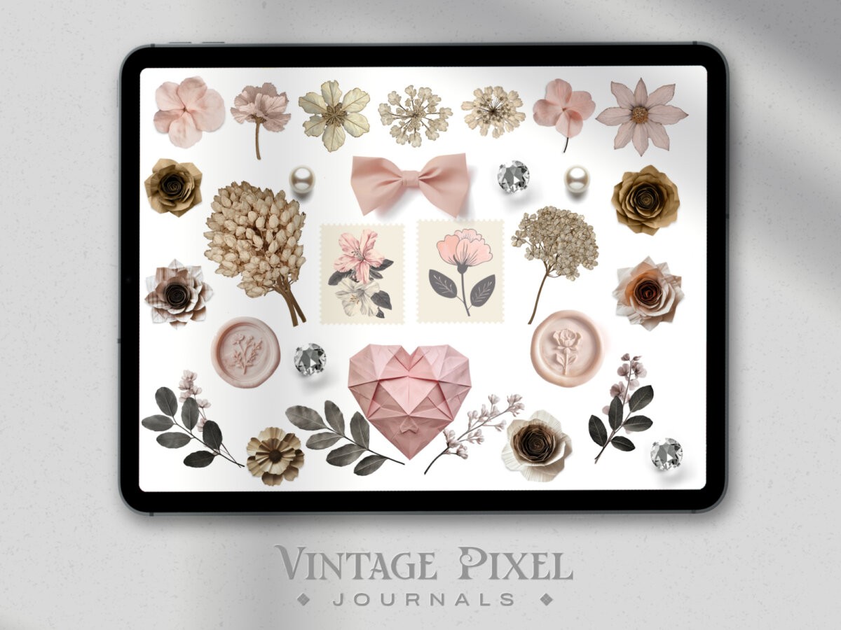 Vintage Pixel Journal Stickers