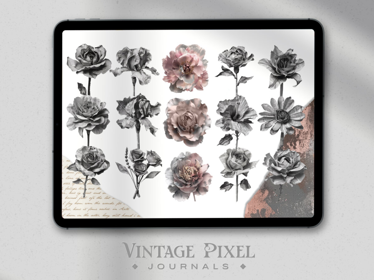 Vintage Pixel Journal Stickers