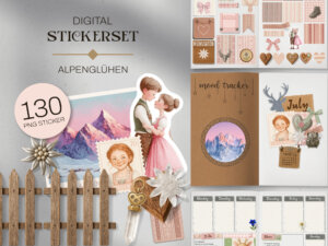 Digital Stickerset Alpenglühen