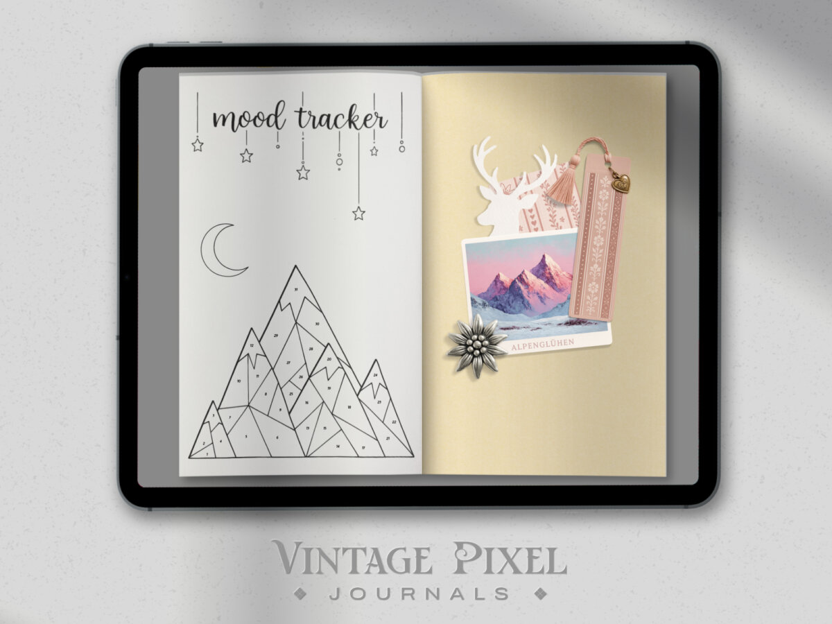 Digital Stickerset Alpenglühen
